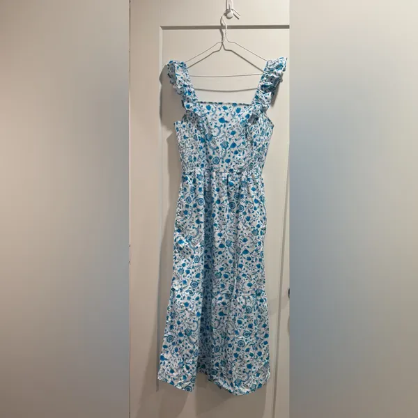 Draper James Square Neck Ruffle Strap Midi Dress‎ Size M - Image 3