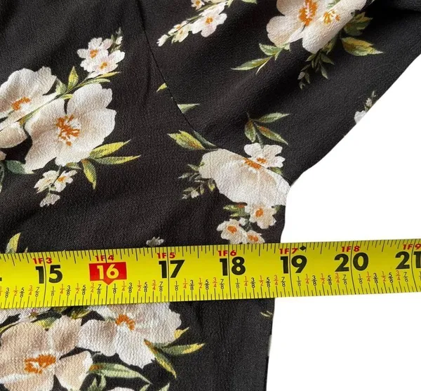 Oak + Fort Black Floral Shirt Women Top Size Medium | 62-60 - Image 6