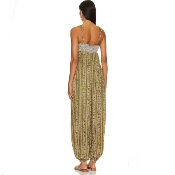 Intimately Free People Rule The World Floral Maxi Jumpsuit in Fern Combo Large - Image 7