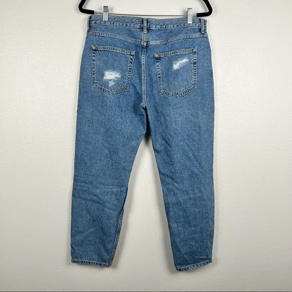 FOREVER 21 High‎ Rise Distressed Straight Leg Jeans 30 - Image 4