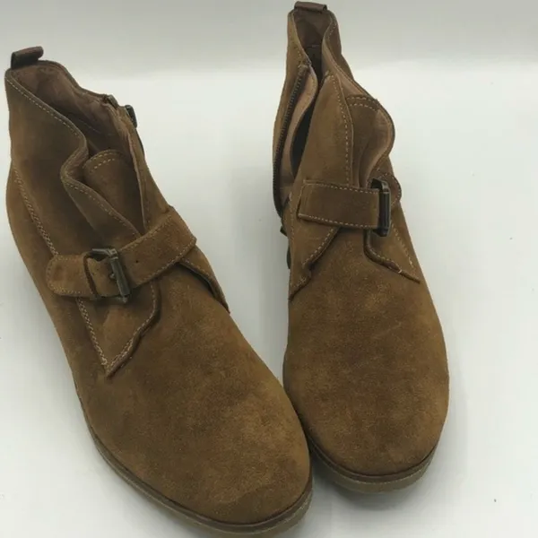 Franco Sarto Womens Cognac Brooke Wedge Ankle Bootie Sz 8.5 - Image 5