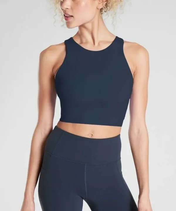 Athleta Navy Conscious Crop Padded Sports Bra Top - Image 2