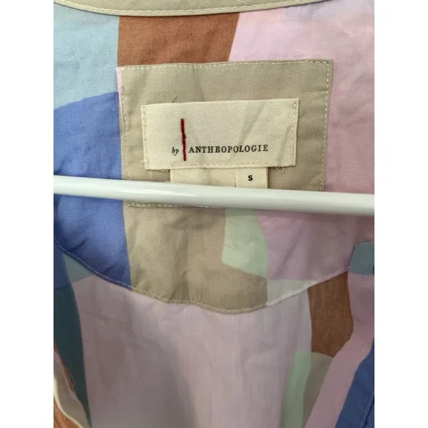 Anthropologie || Somerset Pastel Color Block Mini Dress Small 100% Cotton - Image 4