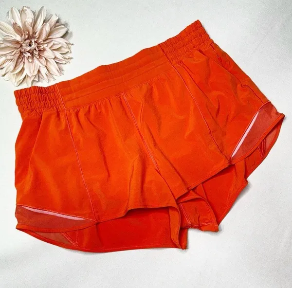 Lululemon Hotty Hot High Rise Athletic Shorts Autumn Red Orange 12 - Image 6