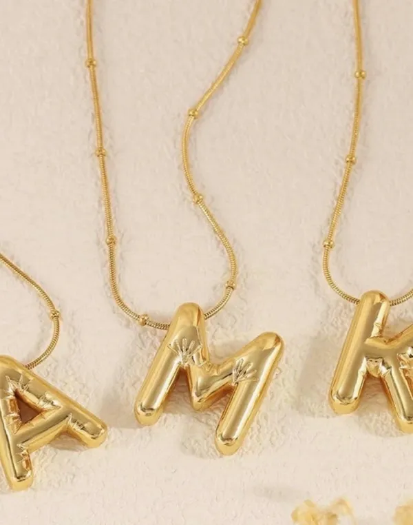 Gold Bar Initial ‘K’ Pendant Necklace - Image 2