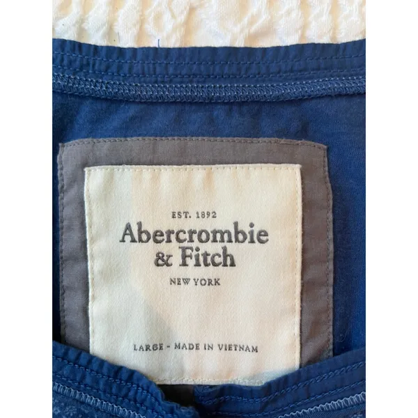 Abercrombie & Fitch Y2K Babydoll Top Henley 3/4 Sleeve Navy Size Large Vintage - Image 3