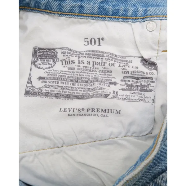 Levis Premium 501 Cut Off Denim Shorts Light Wash‎ Blue W33 56327-0086 - Image 2