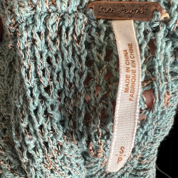 Free‎ People Crochet Sweater Oversized Bohemian Boho Festival Small - Image 3