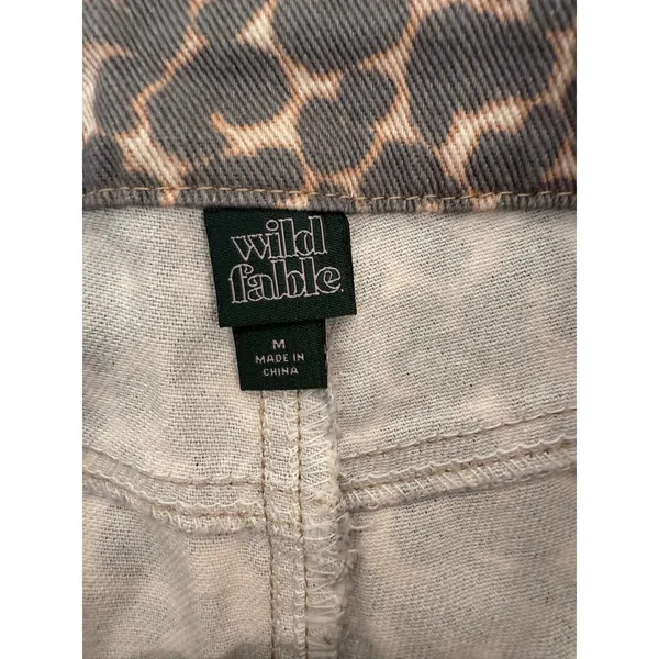 NWT Wild Fable Mid Rise Wide Leg Baggy Jeans Beige Leopard Women's Size Medium - Image 7