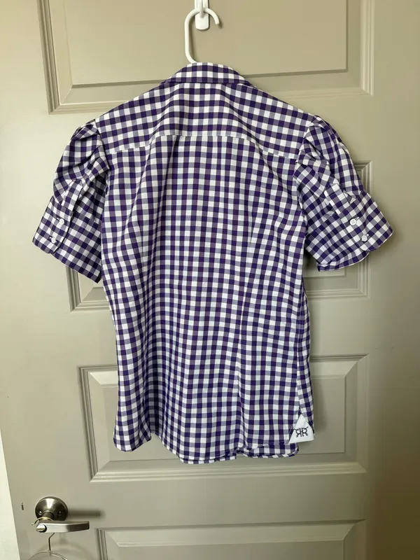 Double R by Ravi Ratan Purple gingham top - Image 3