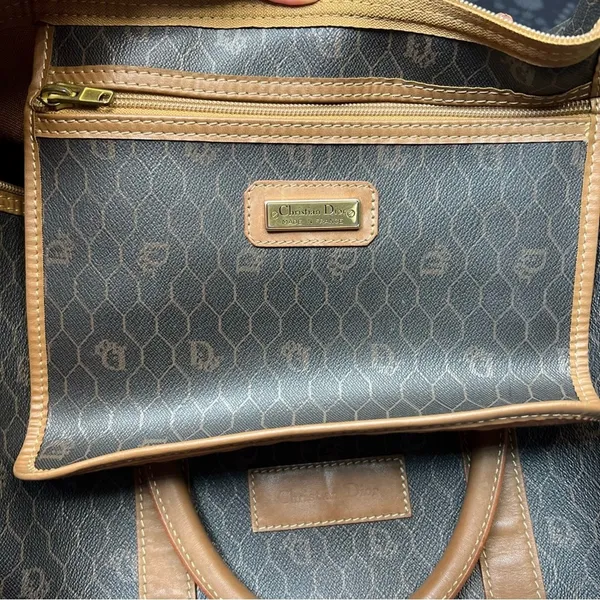 Christian Dior Black Honeycomb Trotter Boston Duffle Travel Bag 45cm - Image 9