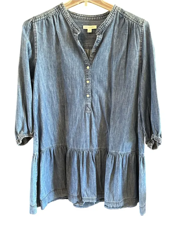 Free Assembly Blue Denim Shirt Dress - Image 7