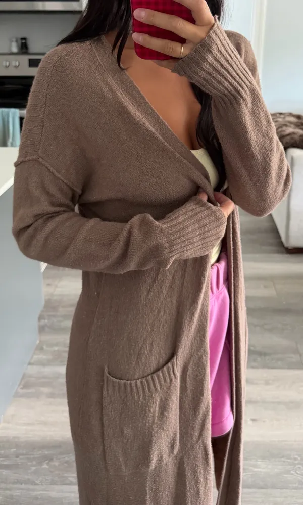 Long Brown Cardigan - Image 2