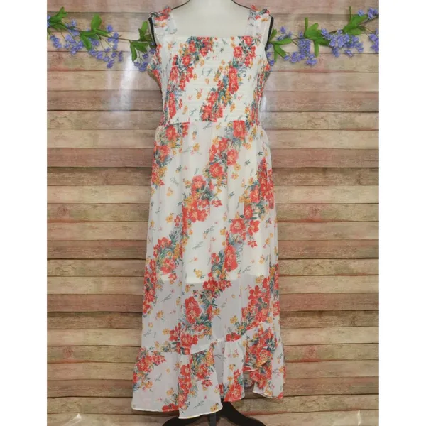 NWT Maurices Floral Smocked Tiered Ruffle Sleeveless Midi Dress Size XL Cottage - Image 2
