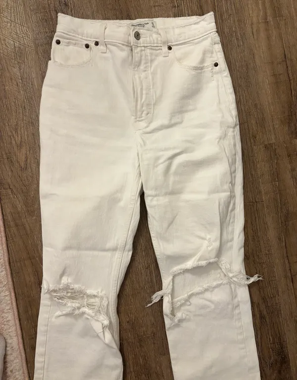 White Distressed Jeans - Image 5
