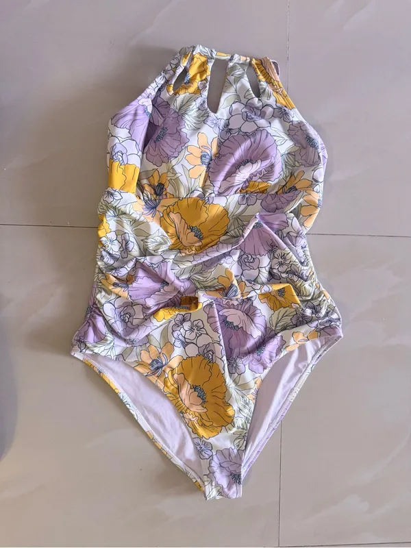Cupshe Pastel Floral One-Piece Swimsuit in Lavender and Orange - Image 16