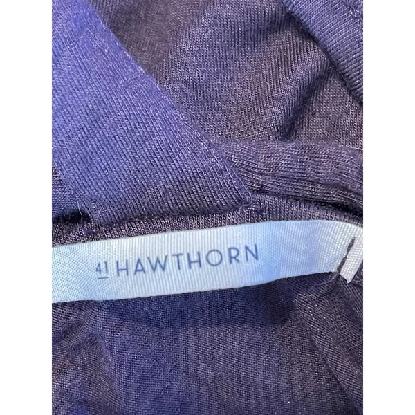 41 hawthorn blouse Top Short Sleeve Large Purple Open back Tunic Stretch Fall - Image 7
