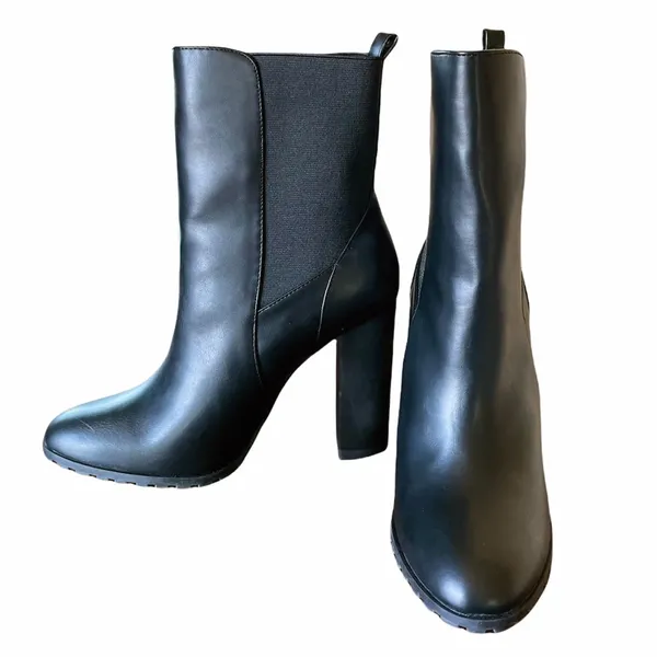 NEW French Connection Jenna Vegan Leather Heeled Boots - Image 4