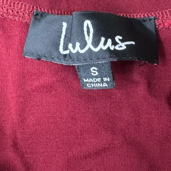 Lulus Yes‎ to the Mesh Wine Red Half Sleeve Skater Mini Dress Size S - Image 8