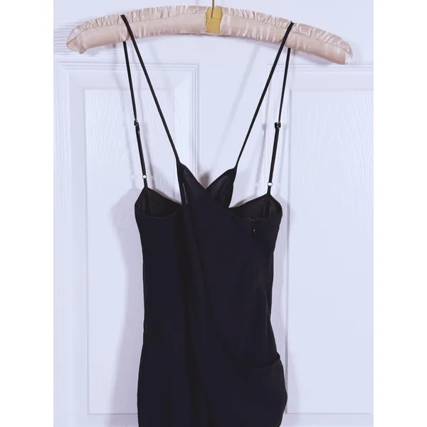 Ted Baker Silk Sequin Beaded Mini Dress Womens M Black Cocktail Old Hollywood - Image 12
