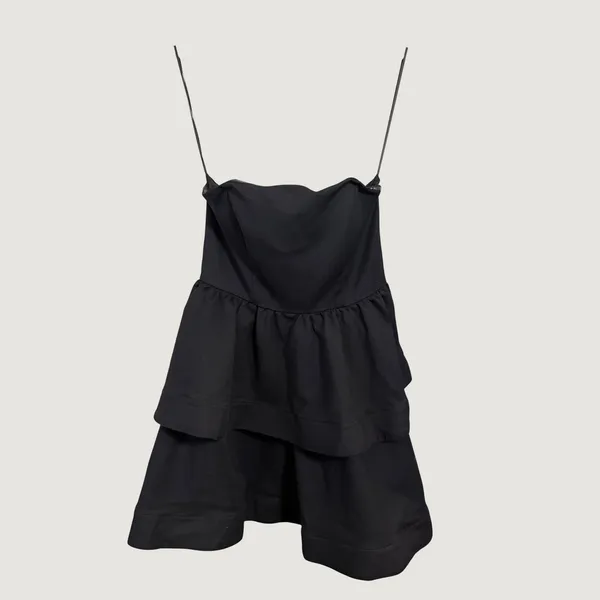 ASTR The Label Black Strapless Tiered Ruffle Mini Dress Size S - Image 6