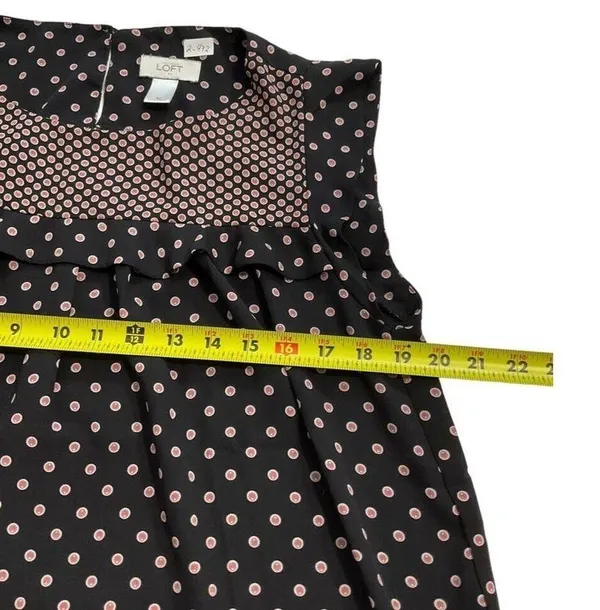 Loft Women Size Medium Polka Dot Sleeveless Shirt Top 2-472P - Image 5