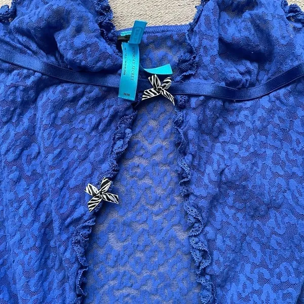 Y2K Victoria’s‎ Secret Blue Lace Open Camisole Top - Image 5