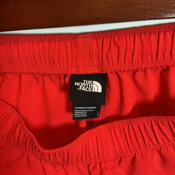 The North Face Athletic Running Shorts Red Elastic Waist Logo Large L Hiking Gym - Image 4