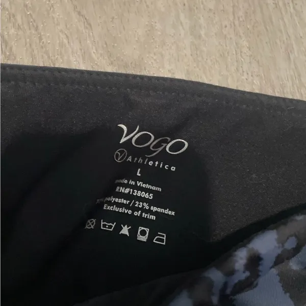 VOGO Athletica Black and blue Leopard Leggings - Image 2