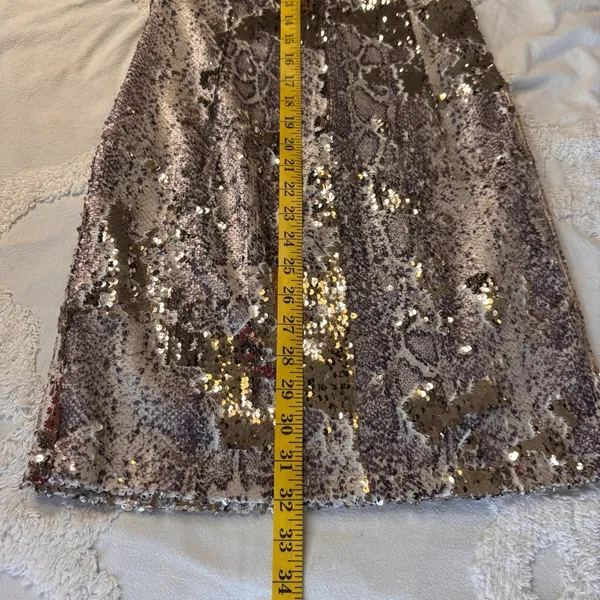 Fab'rik Bodycon Sequins Snakeskin Mini‎ Dress Sz S Cocktail Party Club Sexy Date - Image 14