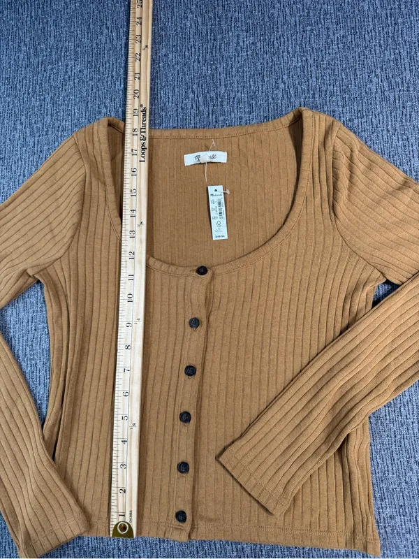 Madewell Ribbed Long Sleeve Crop Shirt - Image 10