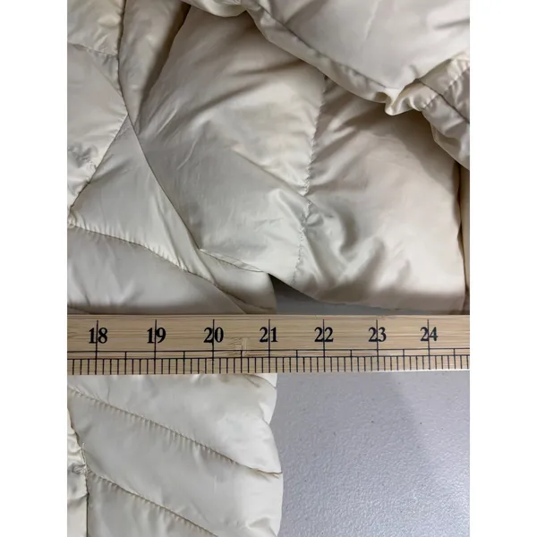 Columbia White Autumn Park Down Jacket Large‎ Omni-Heat Mink-Fleece Collar $130 - Image 8