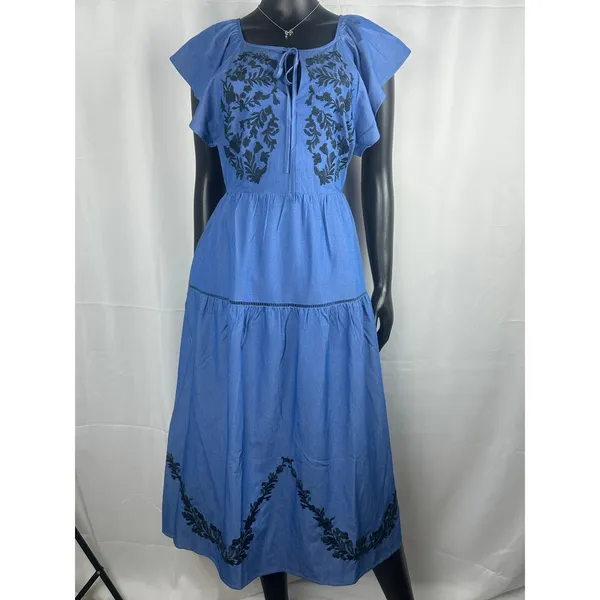 Lost + Wander Riviera Midi Blue Medium Dress - Image 3