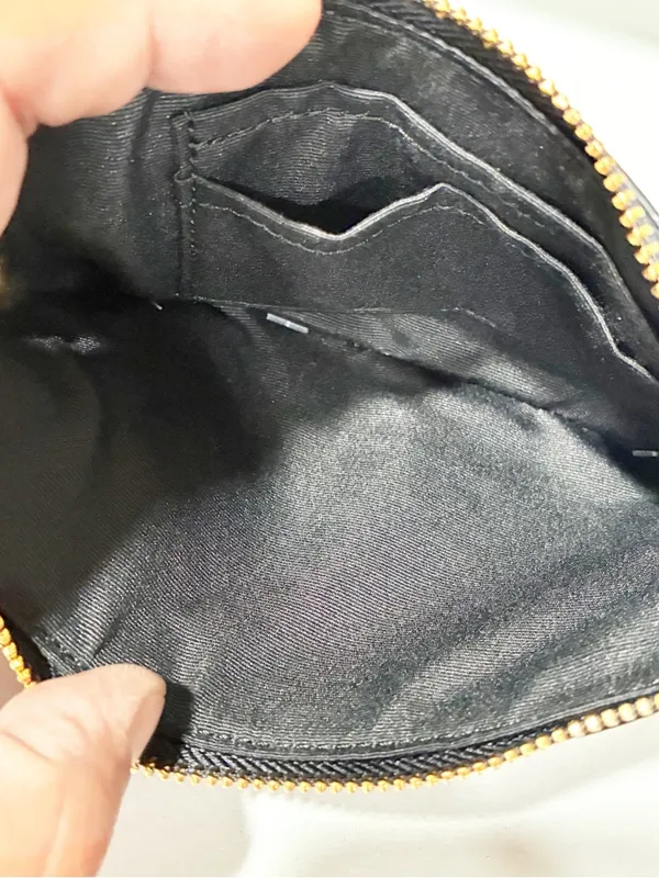 Coach Black Signature Embossed Leather Wristlet Pouch - Image 2