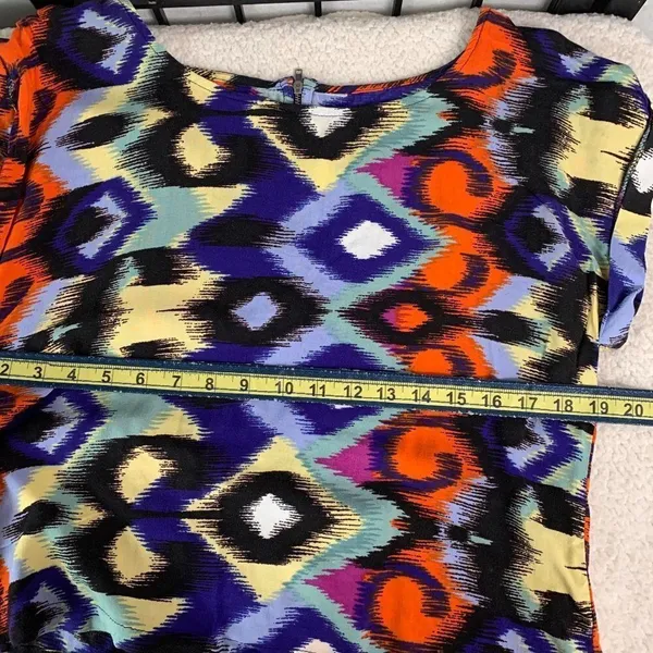 Anthropologie Ella Moss Geometric Zipper Back Oversized Blouse Top Medium - Image 6