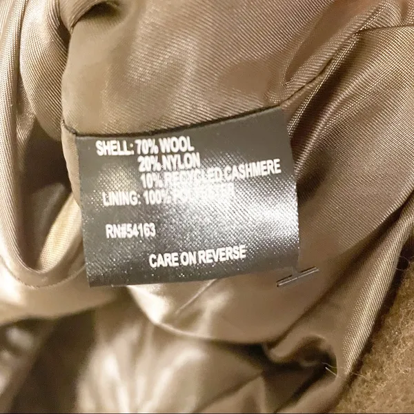 Karl Lagerfeld Small Green Brown Double Breasted Wool‎ Blend Pea Coat - Image 3