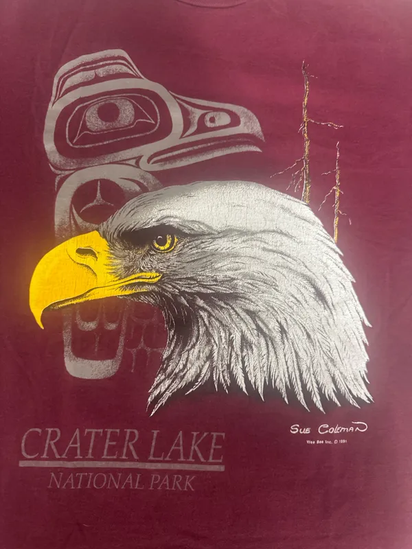 Jerzees Vintage 1991 Crater Lake National Park Eagle Tee 🦅 - Image 2