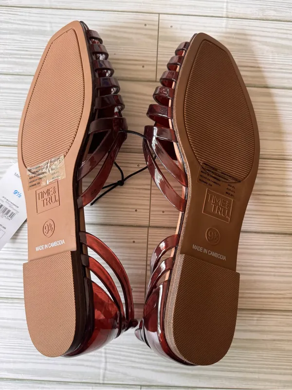 Time and Tru Women's Huarache Jelly Sandals Flats Sz 9.5 NWT - Image 3