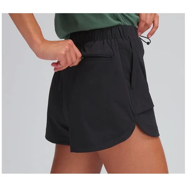 Stoic Desert Hiking Shorts Black Womens XL Zip Pocket Elastic Waist Activewear - Image 2
