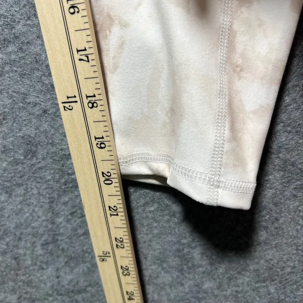 RBX Active Womens High Waisted Marble Tie Dye Cropped Leggings Tan Cream‎ Small - Image 3