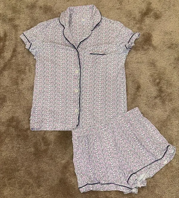 Roller Rabbit Lilac Hathi Elephant Polo Pajamas Purple Size XS Pima Cotton - Image 2