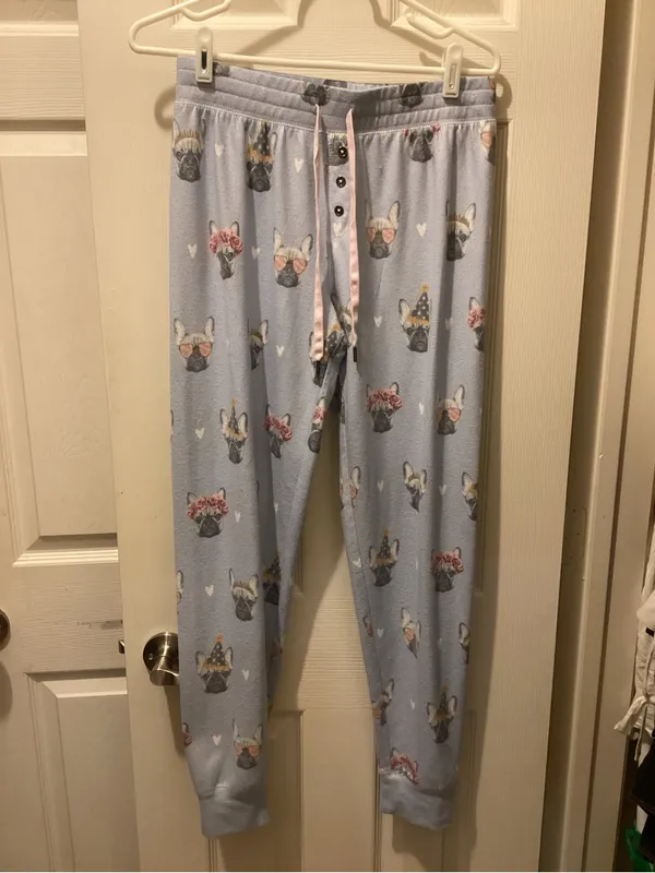 P.J. Salvage Light Blue Girls' Pajama Set with French Bulldog Motif - Image 5