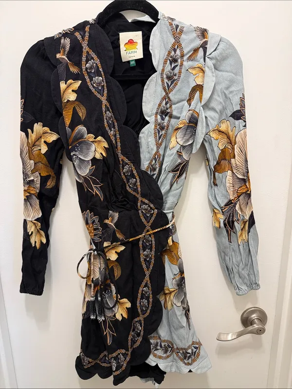 Farm Rio Snake Garden Mix Wrap Mini Dress - Image 2