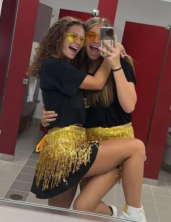 Amazon Gold Sequin Fringe Wrap Skirt - Image 2