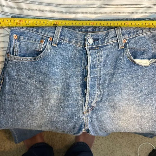 LEVIS 501/93 Button Fly Denim Waist: 34, Inseam: 27 inches - Image 3