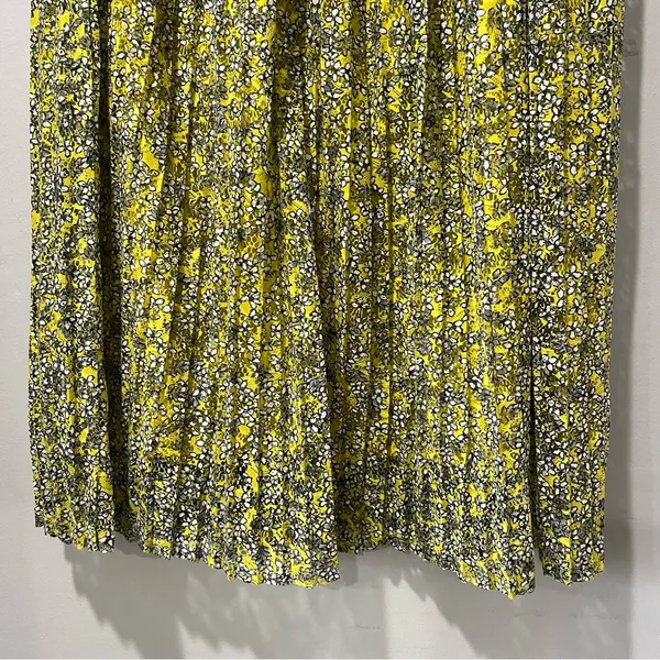 Who What Wear Maxi Skirt Women Size 6 Floral Pleated‎ Layered Yellow Black White - Image 5