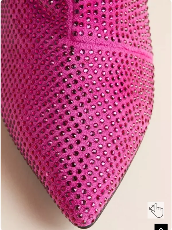 Torrid Pink Sparkle Slouch Knee Boot Size 7.5 - Image 4