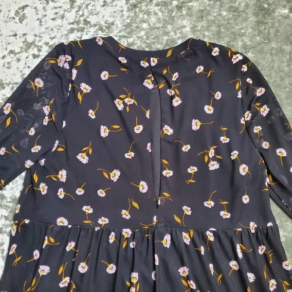 AFRM Long Sleeve Mesh‎ Babydoll Floral Dress - Image 9