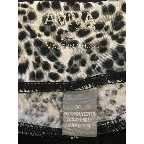 Aviva Yoga Shorts Womens XL Black Leopard Waist Stretch Activewear Running Gym - Image 3