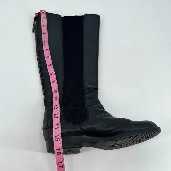 Franco Sarto Tahini Black Leather Women's Fashion Riding Knee Boots size 6.5 - Image 7